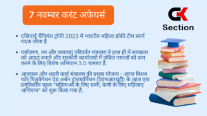 7 November 2023 Current Affairs in Hindi